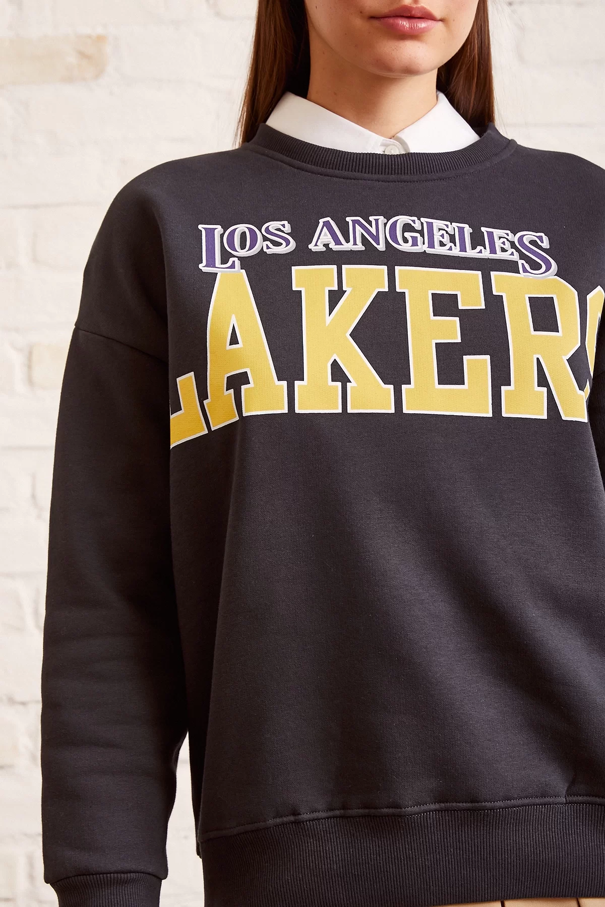 Lakers Baskılı Sweatshirt - Antirasit