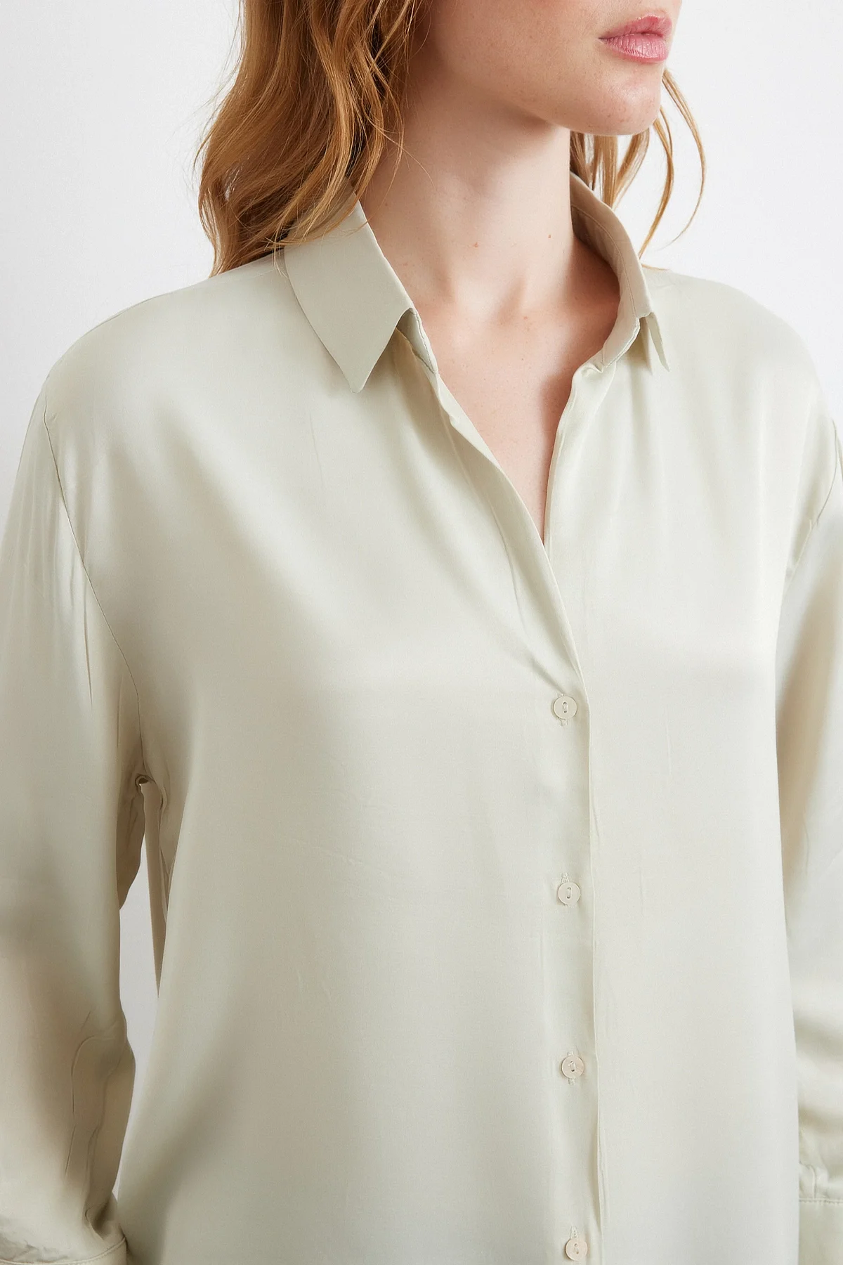 Viscose Satin Shirt - Grey