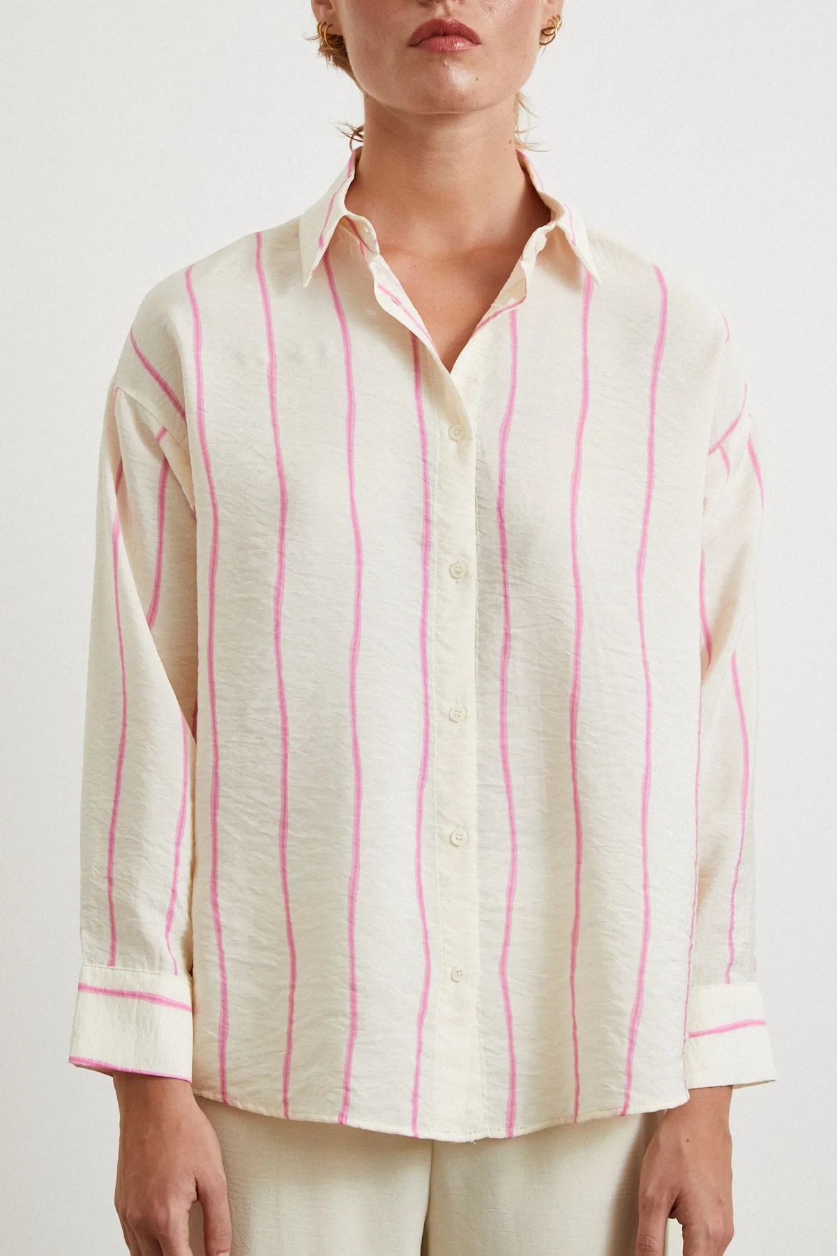Striped Modal Shirt - Pink