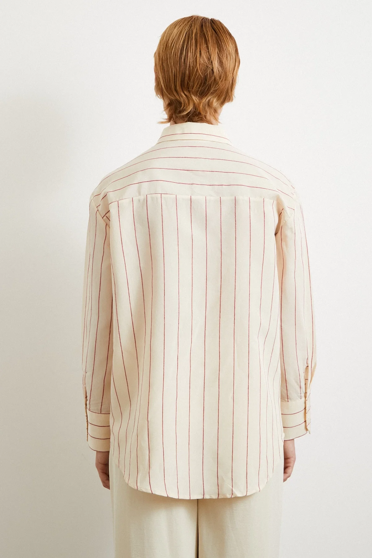 Contrast Striped Modal Shirt - Fuchsia