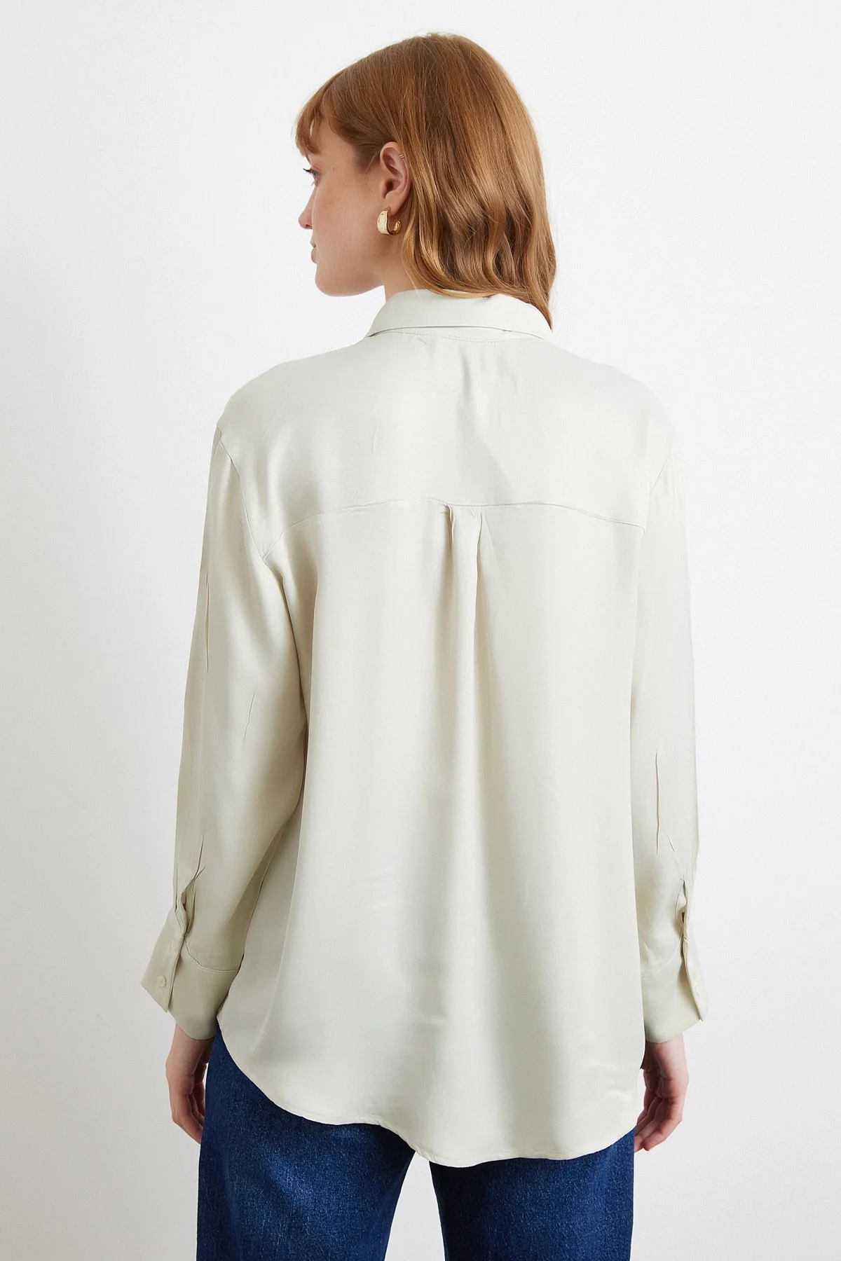 Viscose Satin Shirt - Grey