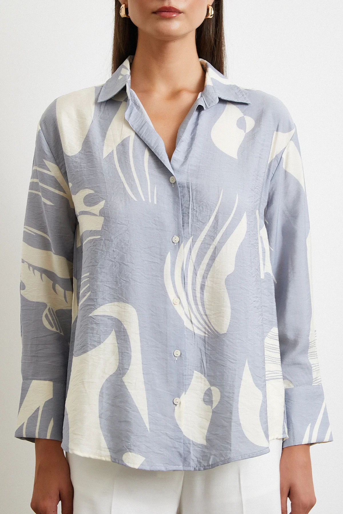 V Neck Modal Shirt - Anthracite