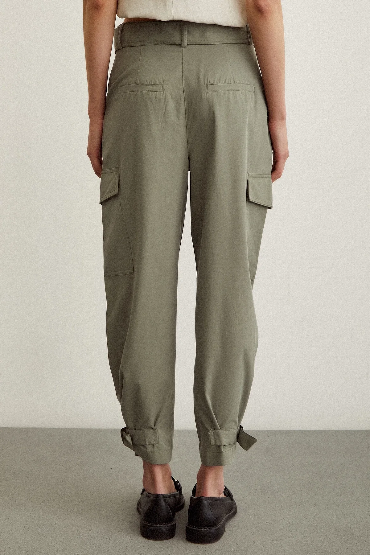 Kargo Cep Çizgili Pantolon - Haki