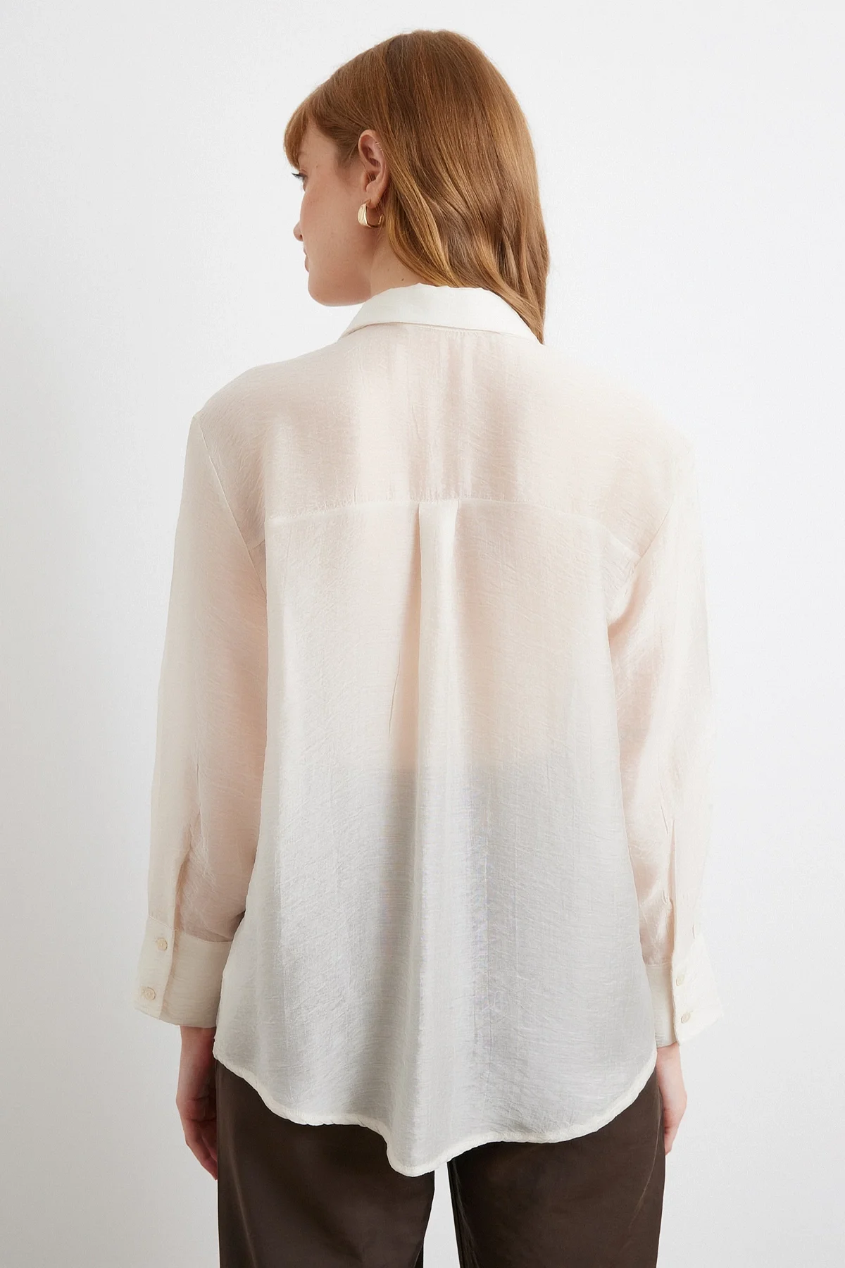 İnce Modal Gömlek - Ekru