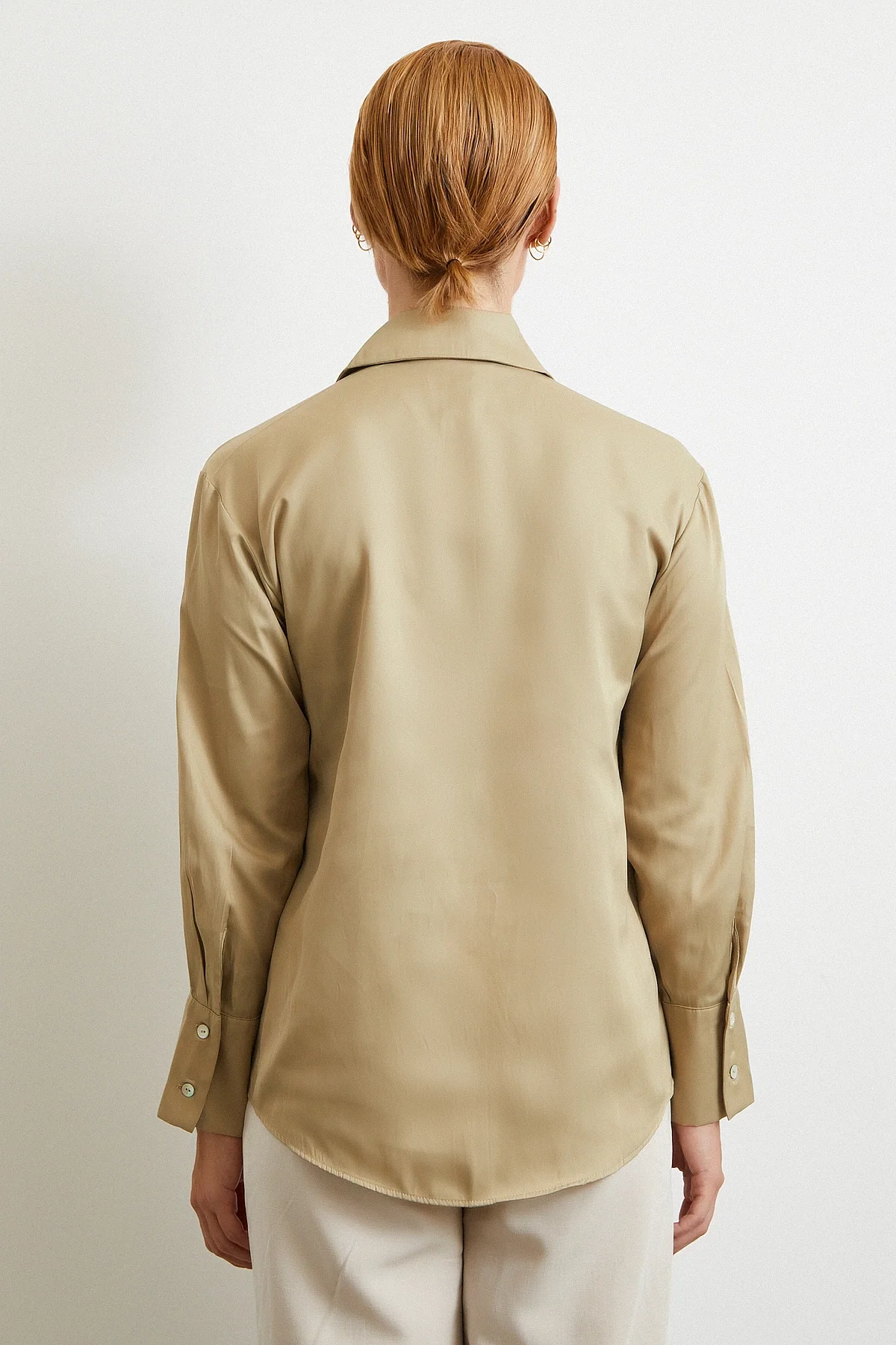 Diagonal Pattern Shirt - Beige