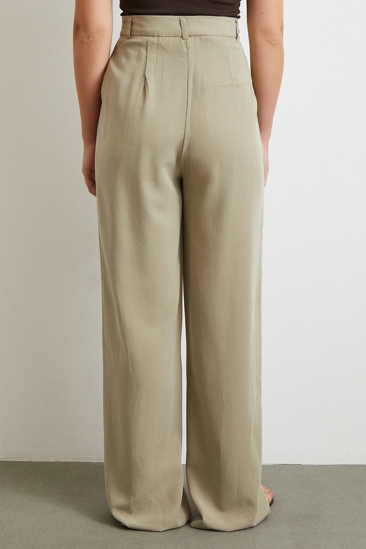 Linen Palazzo Pants - Gray