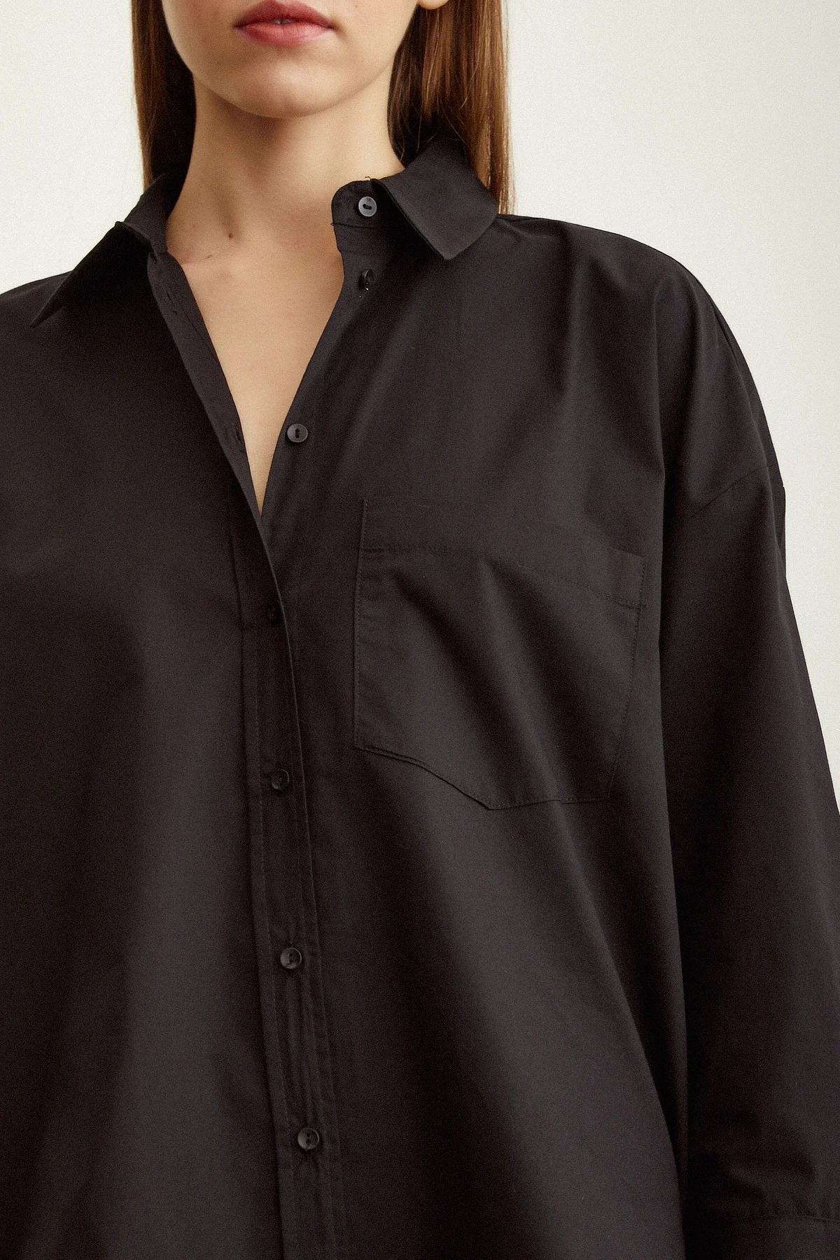 Poplin Gömlek - Siyah