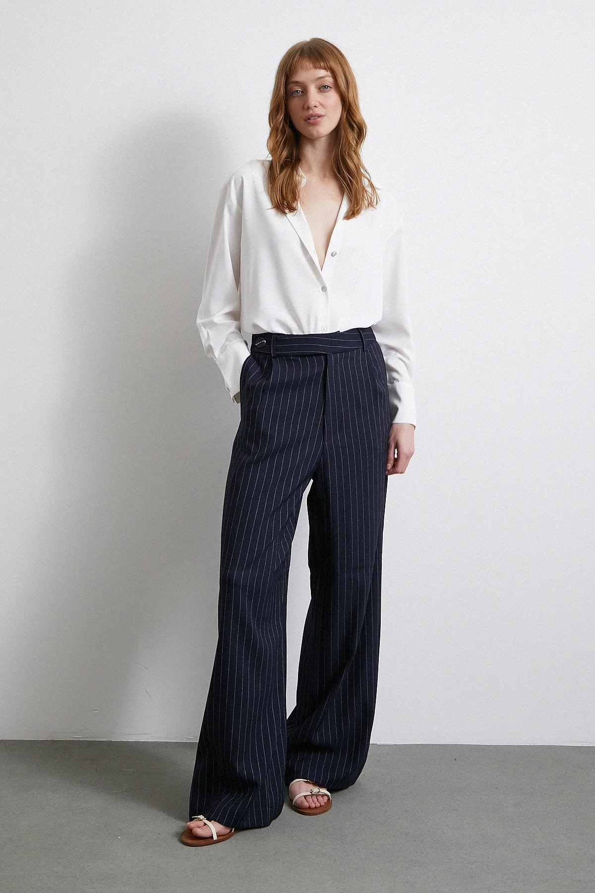 Klasik Saten Gömlek - Ekru