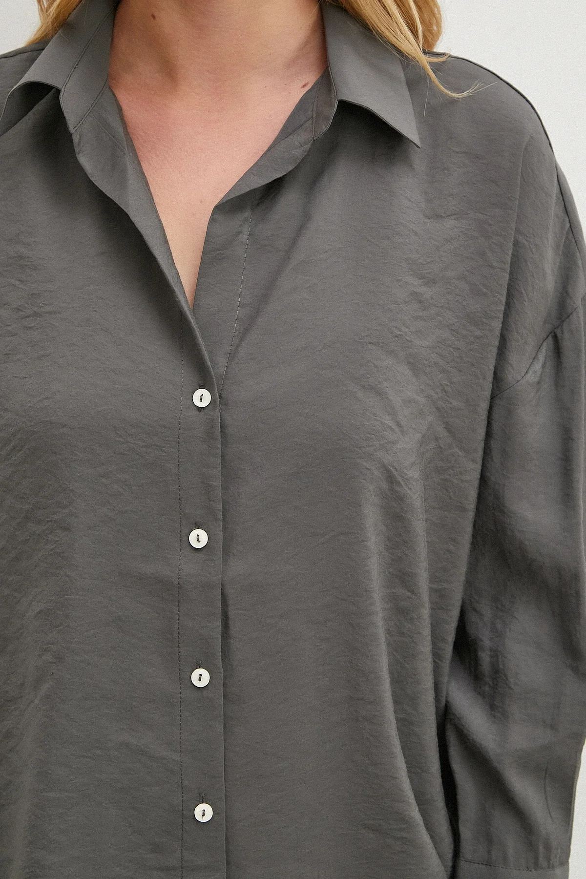 Basic Modal Gömlek - Gri