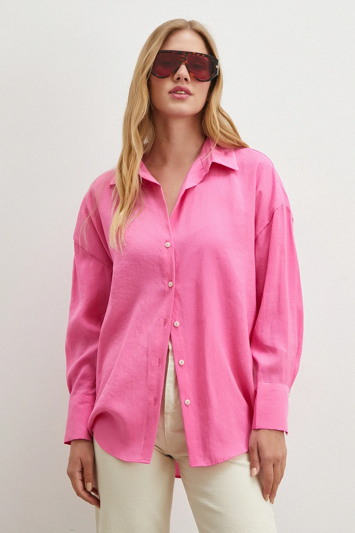 Basic Modal Gömlek - Pembe