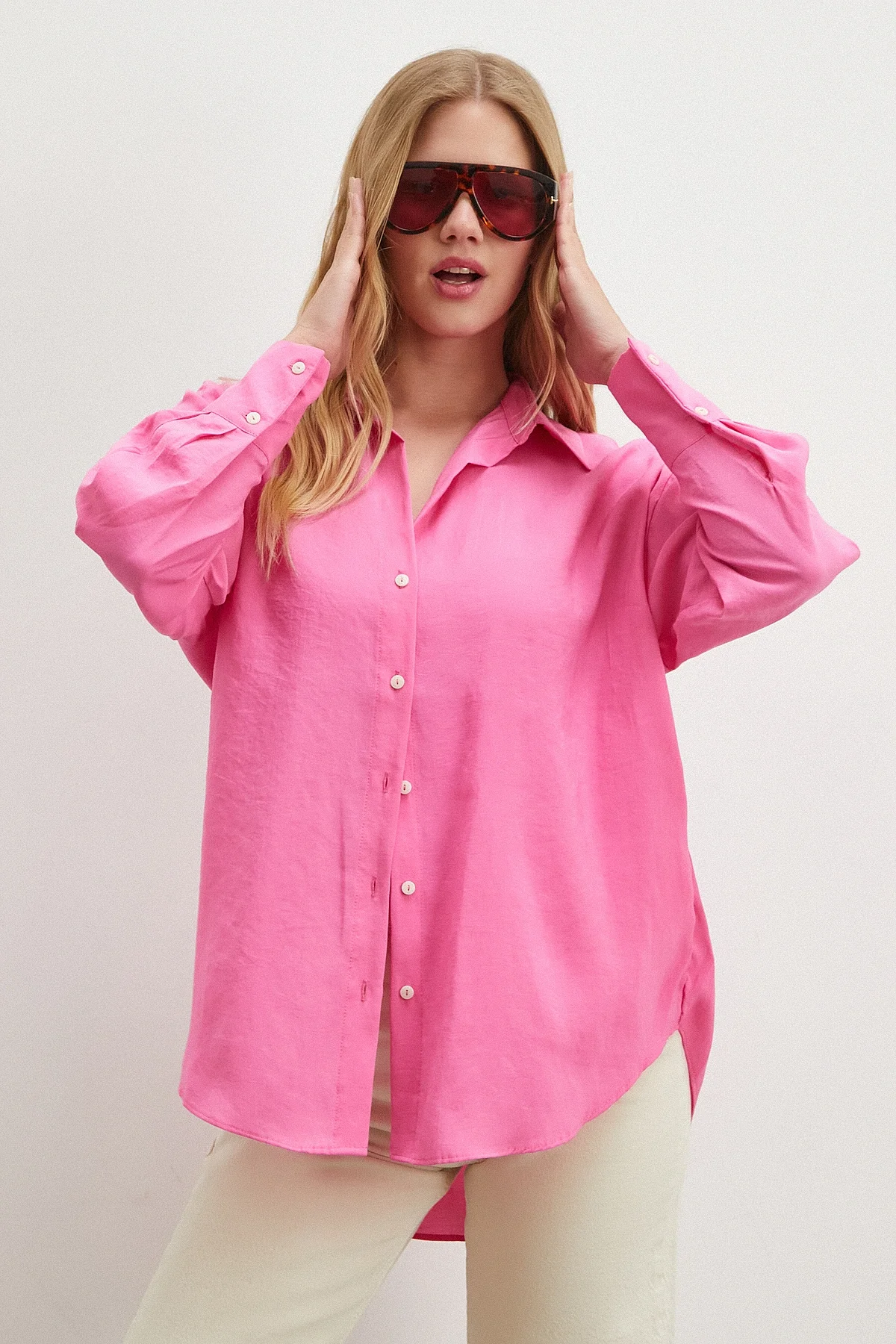 Basic Modal Gömlek - Pembe