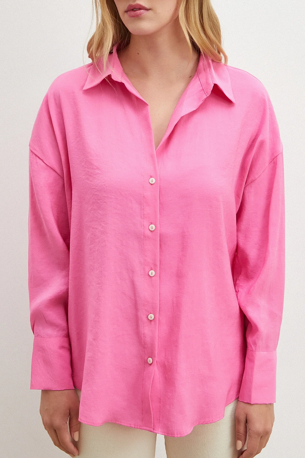 Basic Modal Gömlek - Pembe