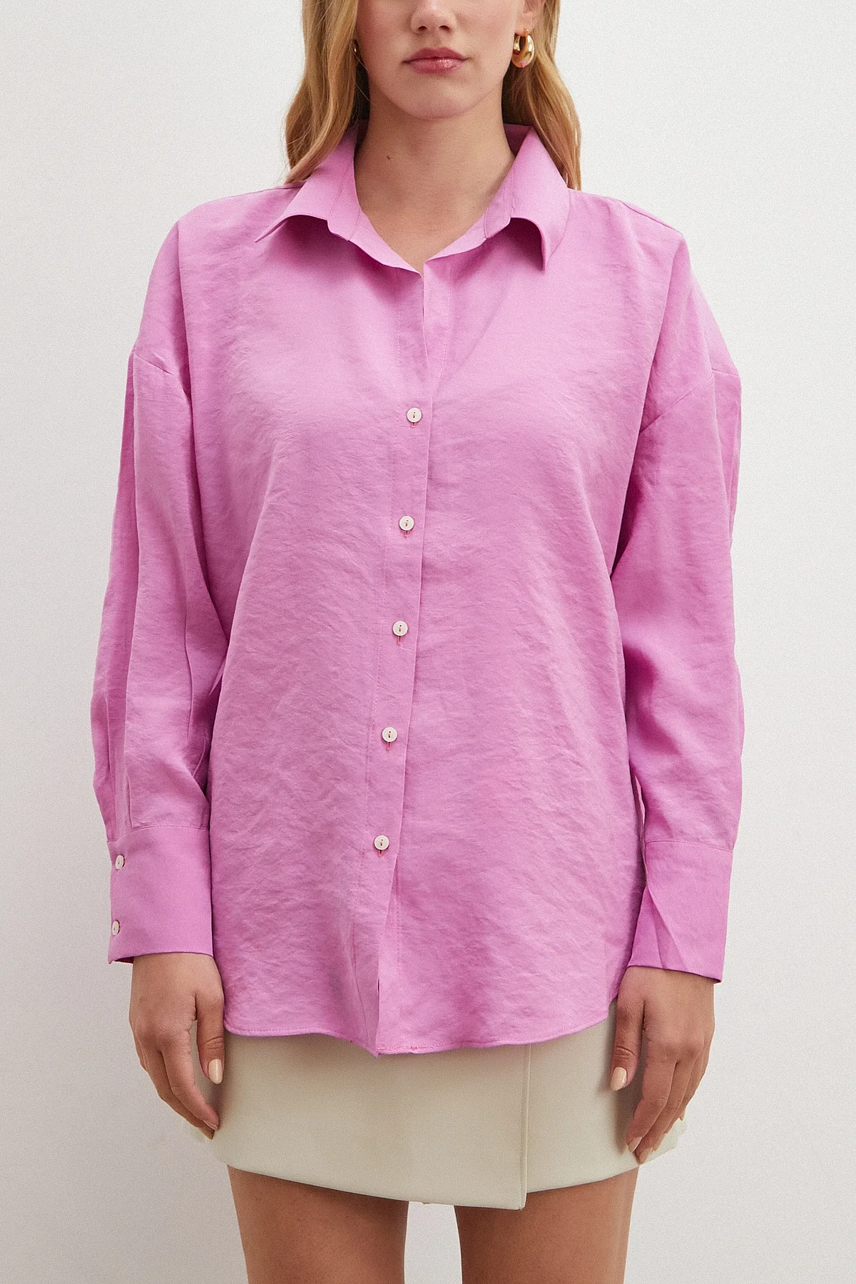 Basic Modal Gömlek - Mor