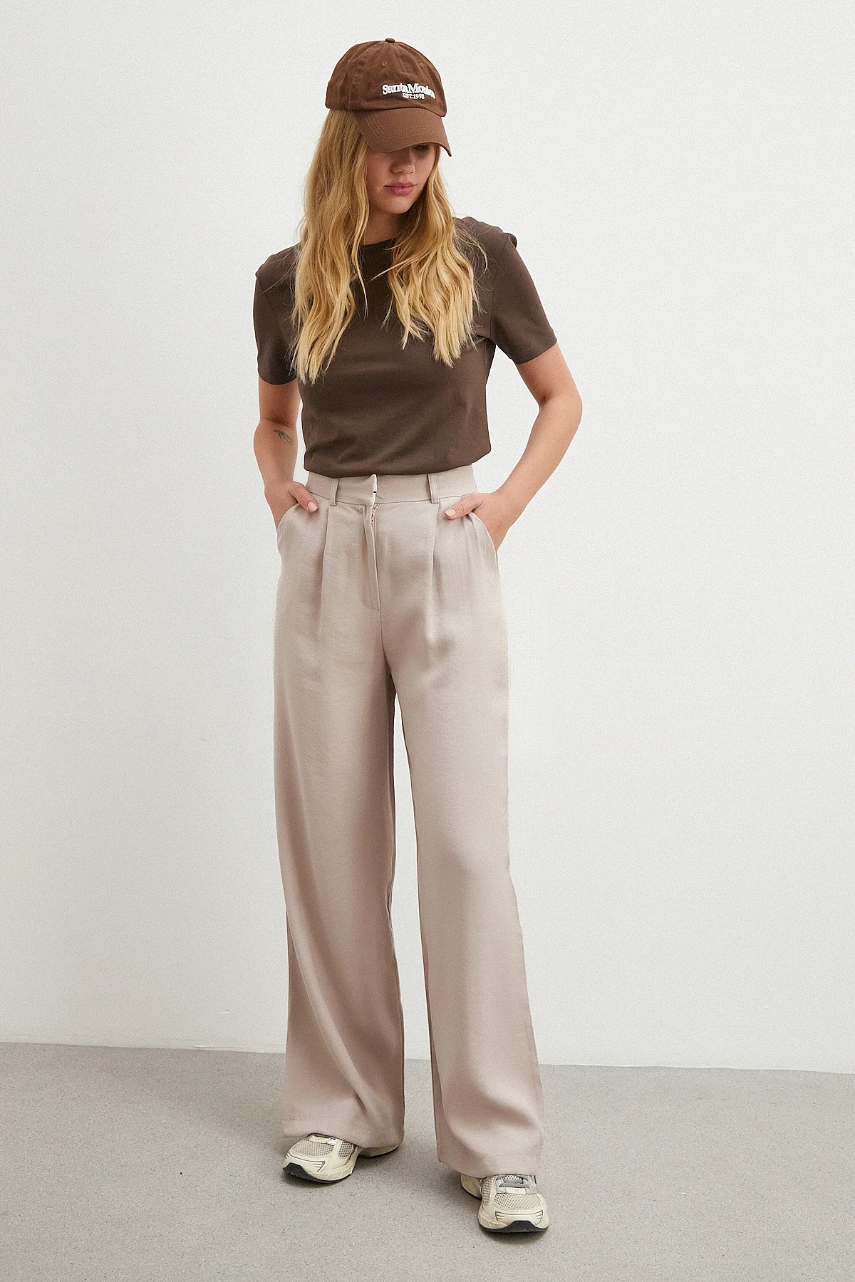 Modal Palazzo Pantolon - Pudra