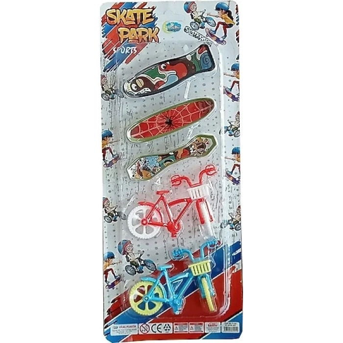 5 Parcali Parmak Bisiklet Ve Parmak Kaykay Seti 3 Kaykay 2 Bisiklet