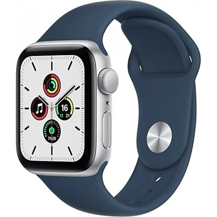 Apple Watch SE GPS 40mm Gümüş Rengi Alüminyum Kasa ve Mavi Spor Kordon Akıllı Saat