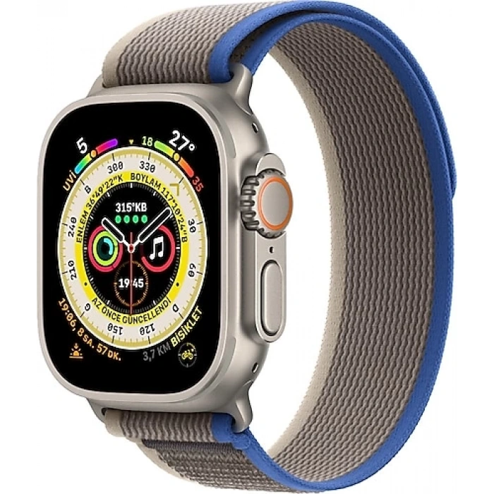 Apple Watch Ultra GPS + Cellular 49mm Titanyum Kasa ve Mavi-Gri-Trail Akıllı Saat