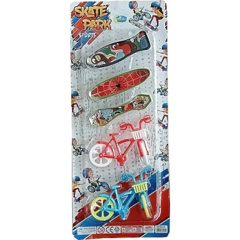 5 Parcali Parmak Bisiklet Ve Parmak Kaykay Seti 3 Kaykay 2 Bisiklet