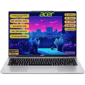 Acer Aspire Lite AL14-31P-39KN NX.KS9EY.002 i3-N300 8 GB 512 GB SSD UHD Graphics 14 WUXGA Notebook