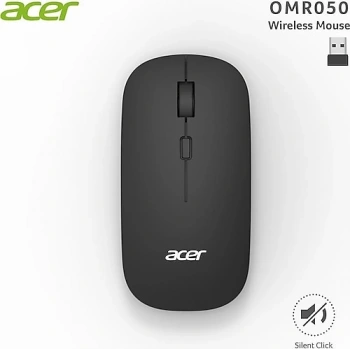 Acer OMR050 Siyah Şarjlı Sessiz Optik Kablosuz Mouse