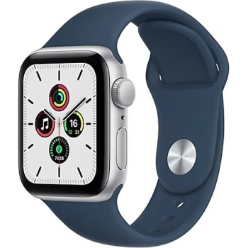 Apple Watch SE GPS 40mm Gümüş Rengi Alüminyum Kasa ve Mavi Spor Kordon Akıllı Saat