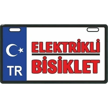 Mavi Elektrikli Bisiklet E-bike Plakalık