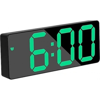 Yeşil Ayna Çalar Saat Led Dijital Saat Gece Lambası Masa Saati Usb Şarjı