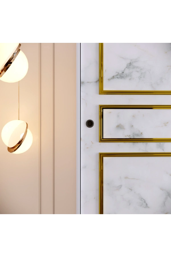 Pasific Home Martin 2 Kapaklı Sürgülü Gardırop Elbise Dolabı,150 cm, Beyaz & Beyaz Mermer