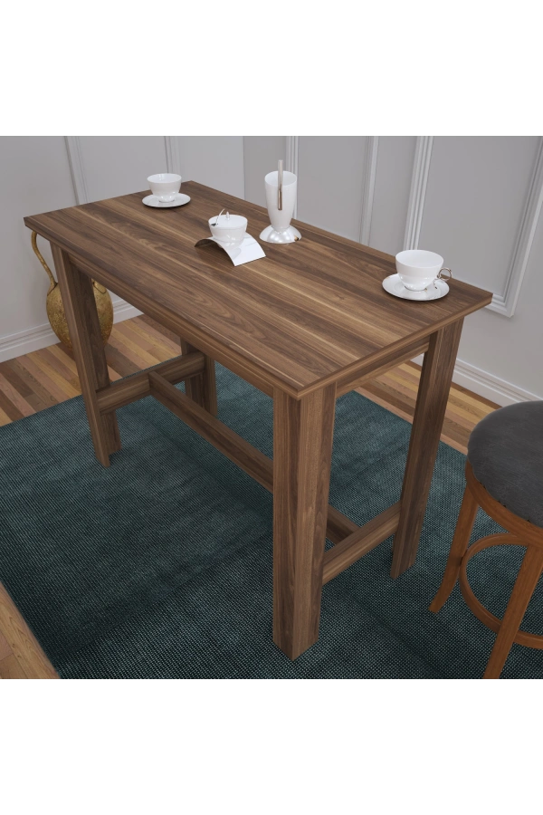 Pasific Home Barra Bar Masası Yüksek Yemek Masası, Ceviz, 120x60
