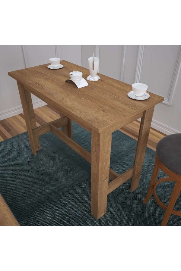 Pasific Home Barra Bar Masası Yüksek Yemek Masası, Koyu Meşe, 120x60