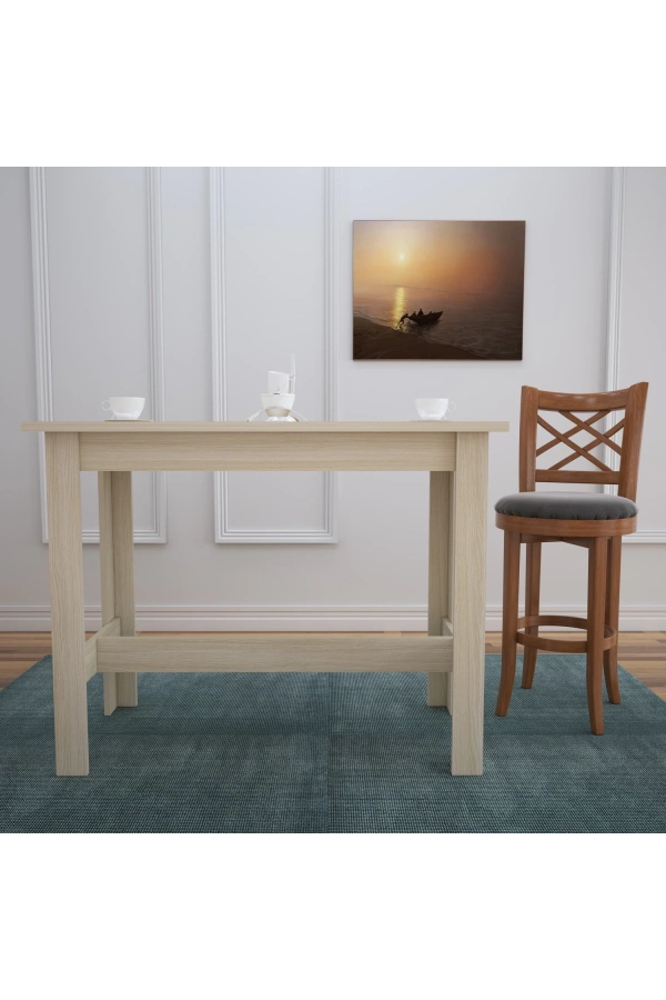 Pasific Home Barra Bar Masası Yüksek Yemek Masası, Meşe, 120x60