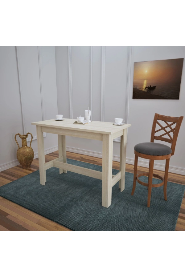 Pasific Home Barra Bar Masası Yüksek Yemek Masası, Meşe, 120x60