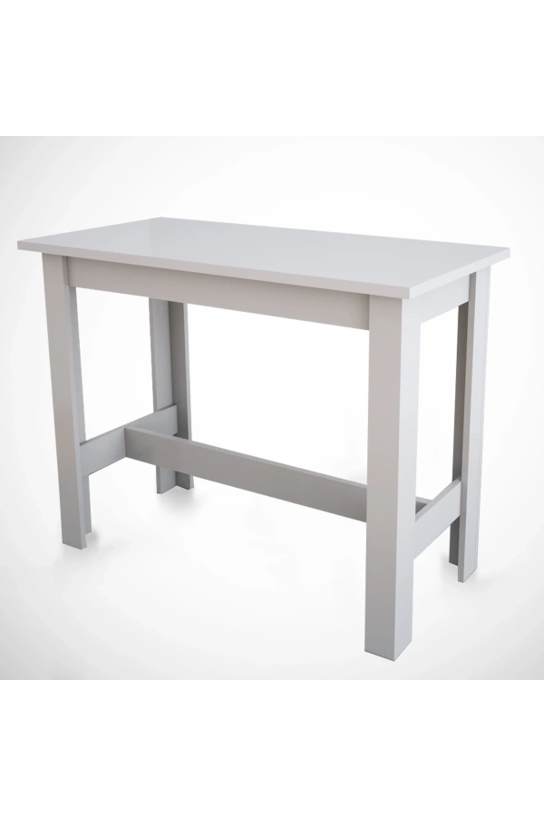 Pasific Home Barra Bar Masası Yüksek Yemek Masası, Parlak Beyaz, 120x60