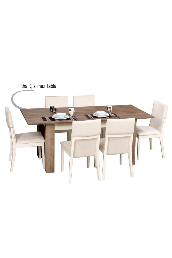 Pasific Home Bois Açılır Yemek Masası, Meşe&Krem