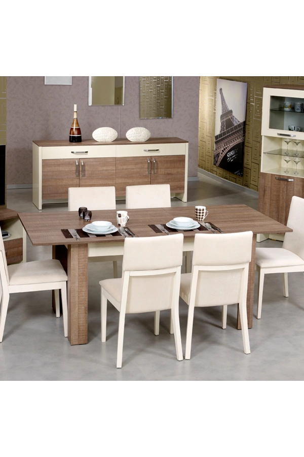 Pasific Home Bois Açılır Yemek Masası, Meşe&Krem