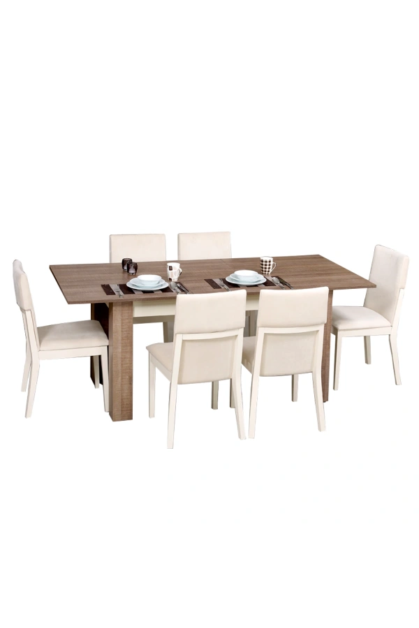 Pasific Home Bois Açılır Yemek Masası, Meşe&Krem