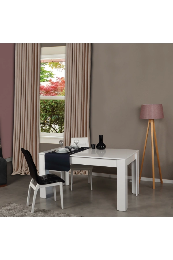 Pasific Home Bois Açılır Yemek Masası, Parlak Beyaz