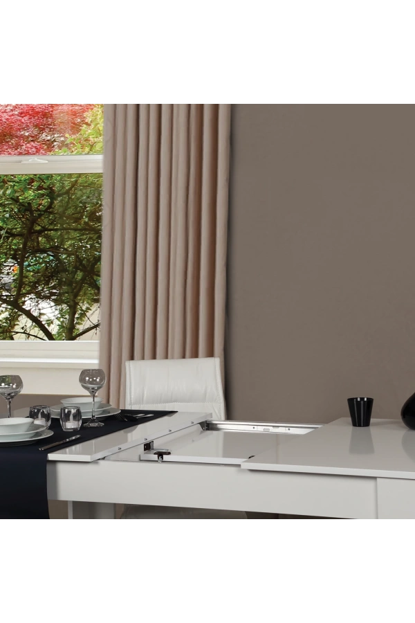 Pasific Home Bois Açılır Yemek Masası, Parlak Beyaz