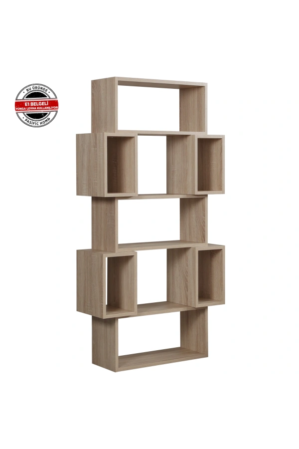 Pasific Home Box Hareketli Kutulu Raflı Kitaplık, Meşe