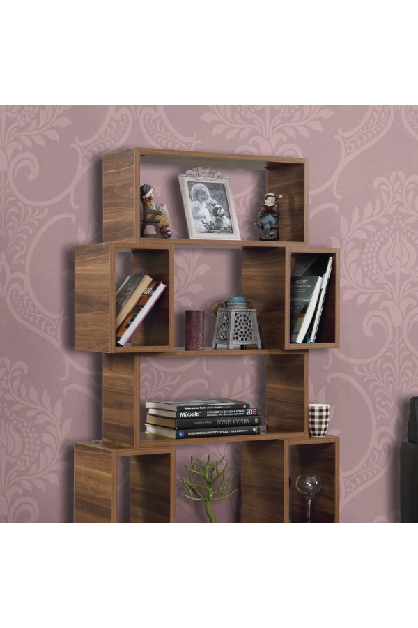 Pasific Home Box Hareketli Kutulu Raflı Kitaplık,Ceviz