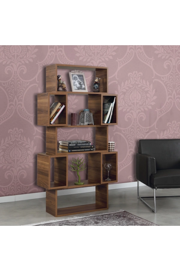 Pasific Home Box Hareketli Kutulu Raflı Kitaplık,Ceviz