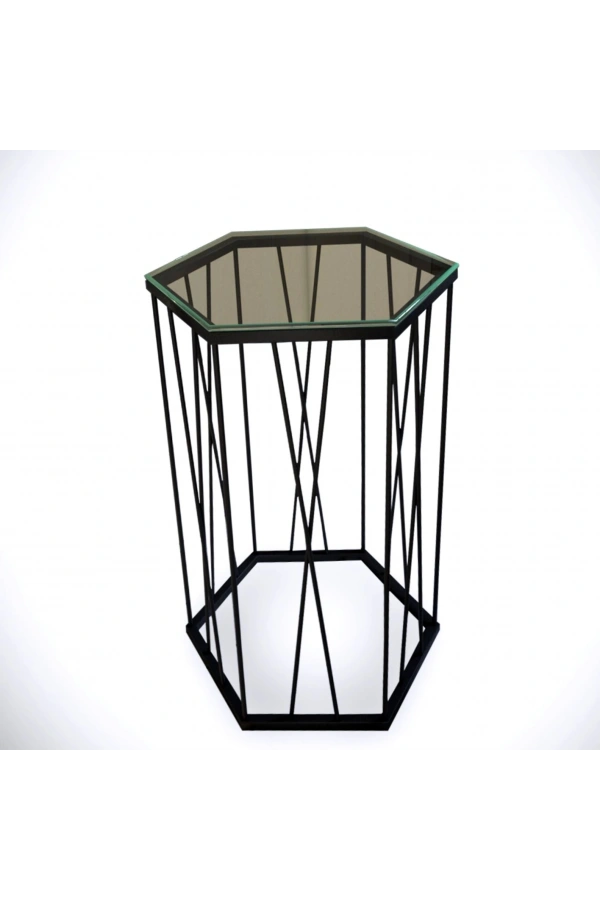 Pasific Home Cetrus Yan Sehpa, Metal Servis Sehpası, Cam