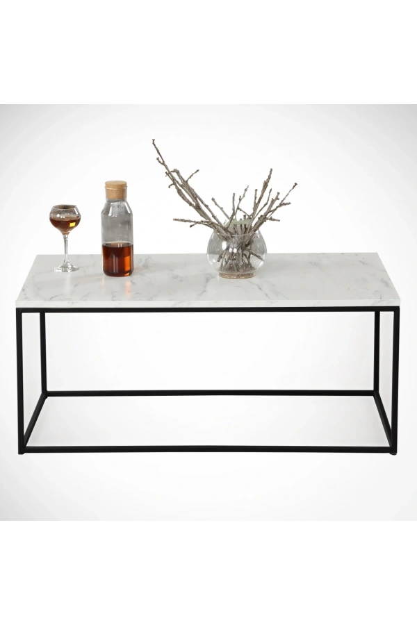 Pasific Home Cosco Dikdörtgen Orta Sehpa ,Beyaz Mermer