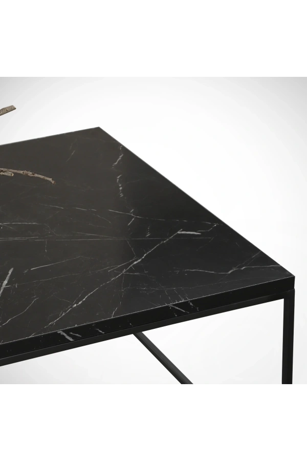 Pasific Home Cosco Dikdörtgen Orta Sehpa ,Siyah Mermer