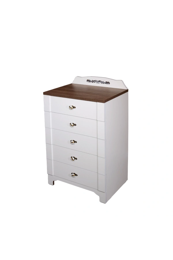 Pasific Home Gazel Country 5 Çekmeceli Şifonyer, Beyaz