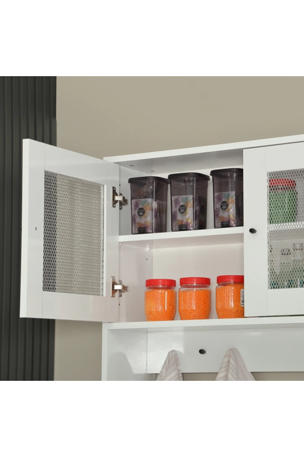 Pasific Home Grano Kahve Köşesi Çok Amaçlı Kiler Dolabı, 140 cm, Parlak Beyaz