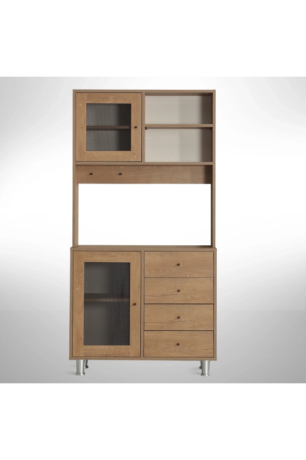 Pasific Home Grano Kahve Köşesi Çok Amaçlı Kiler Dolabı, 96 cm, Koyu Meşe