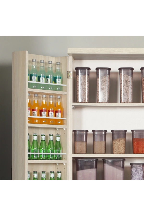 Pasific Home Guzzo Tekerlekli Kiler Dolabı, Çok Amaçlı Erzak  Dolabı, 80 cm ,Açık Meşe