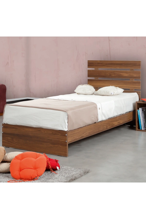 Pasific Home Huga Başlıklı Genç Odası Karyolası,Ceviz,120x200