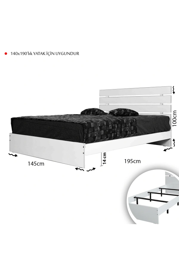 Pasific Home Huga Çift Kişilik Karyola, Meşe, 140X190